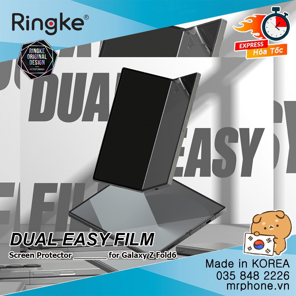 Dán dẻo Galaxy Z Fold 6 Screen Protector - Ringke Dual Easy Film (2 Pack)