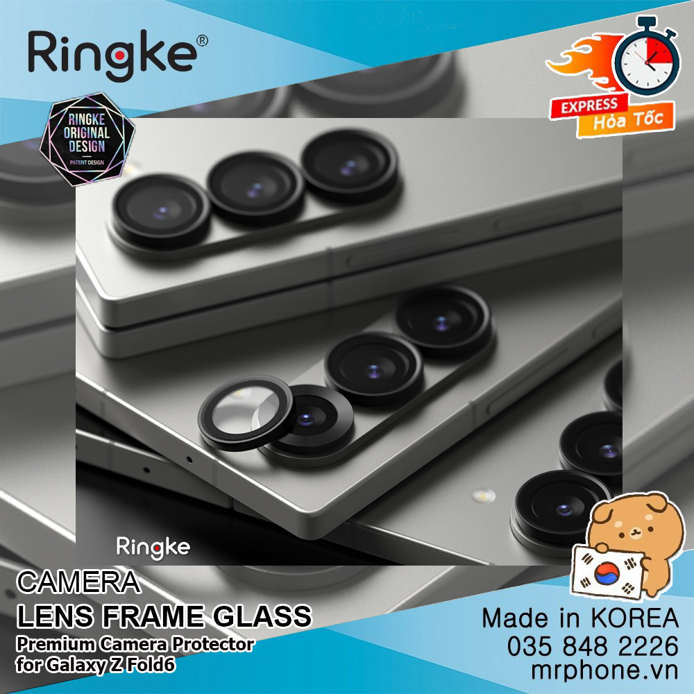 Dán Ringke Camera Lens Frame Glass cho Galaxy Z Fold 6 - Camera Lens Protector (2 Pack)