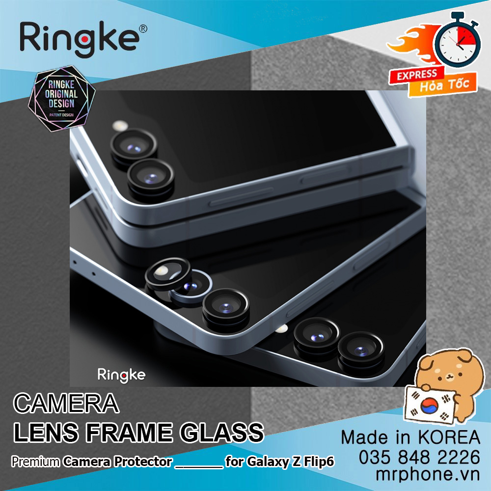 Dán Ringke Camera Lens Frame Glass cho Galaxy Z Flip 6 Camera Lens Protector (2 Pack)