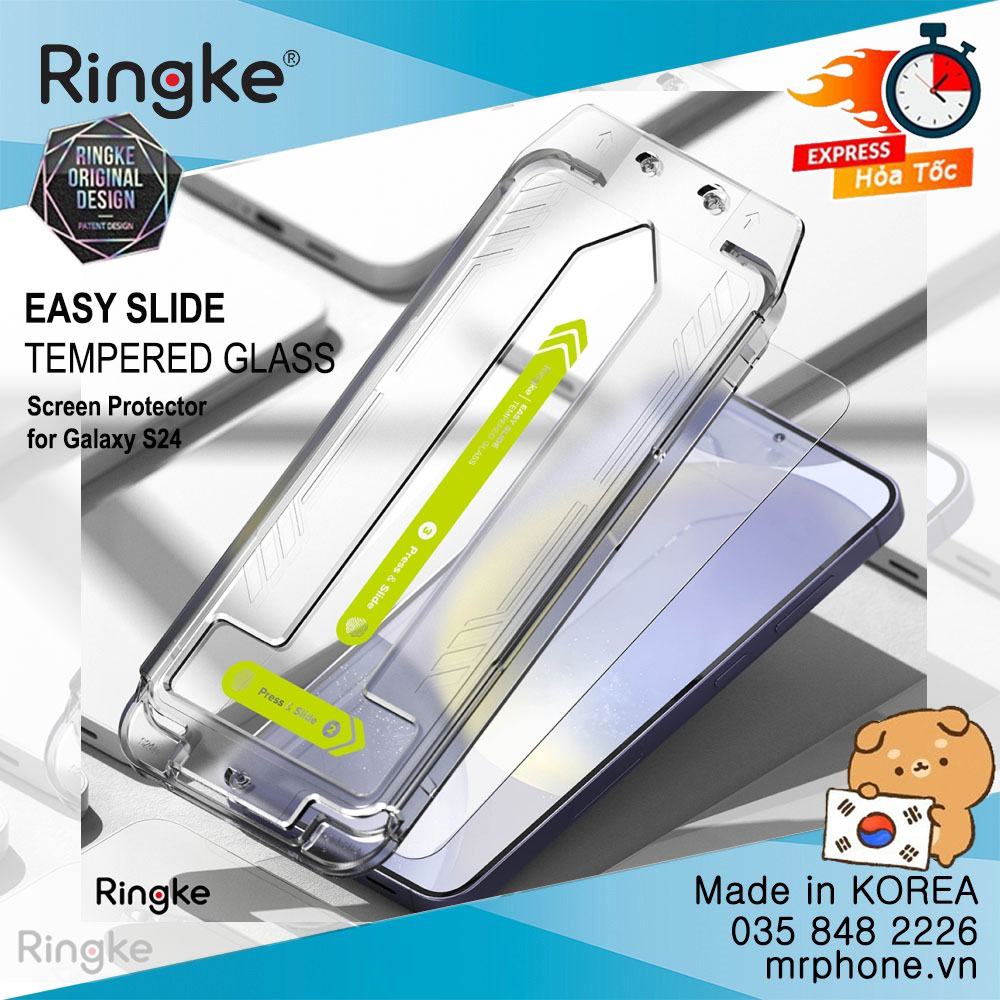 Bộ 2 kính Cường lực Ringke EASY SLIDE TEMPERED GLASS cho Galaxy S24 / S24 Plus