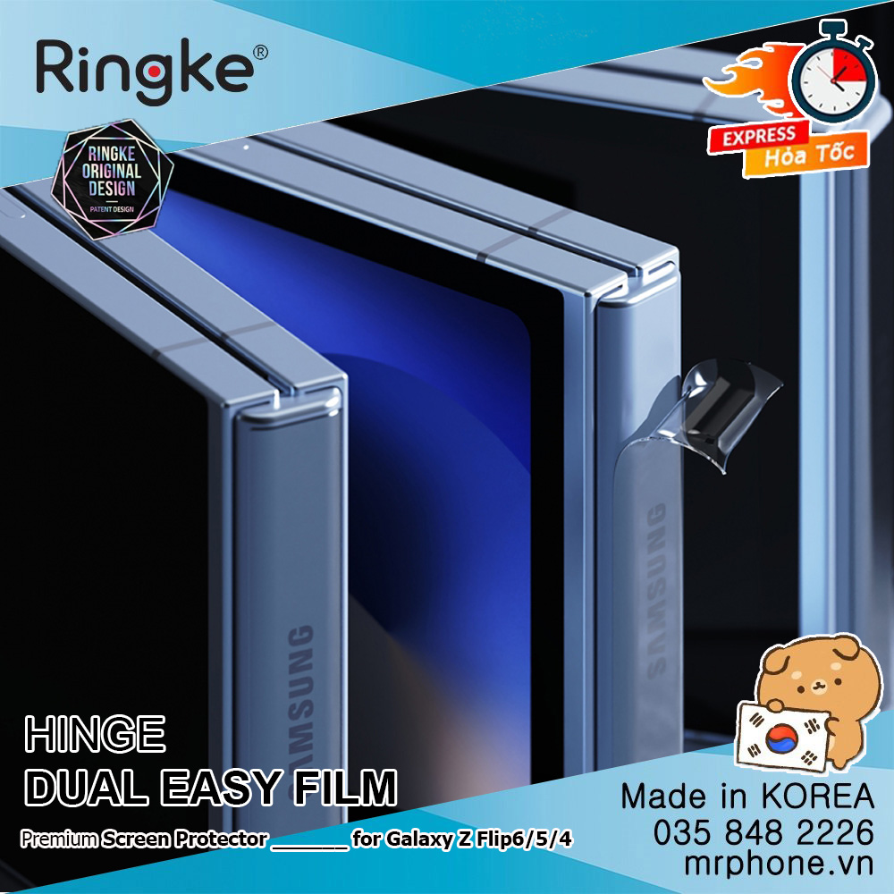 Dán bản lề Ringke HINGE DUAL EASY FILM cho Galaxy Z Flip 6 / 5 / 4