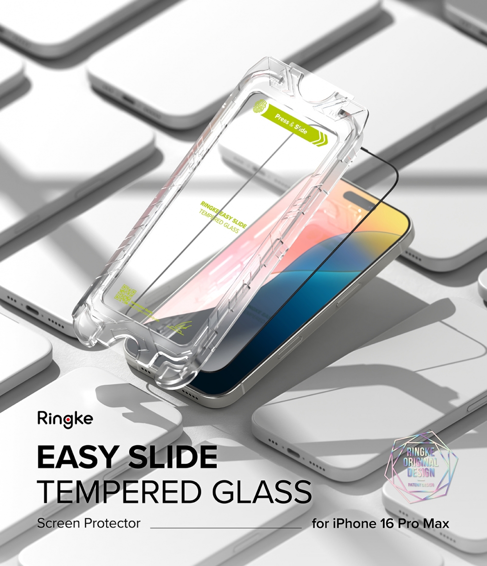 Cường lực Ringke Easy Slide Tempered Glass iPhone 16 Pro Max / iPhone 16 Pro / iPhone 15 Pro Max / 15 Pro