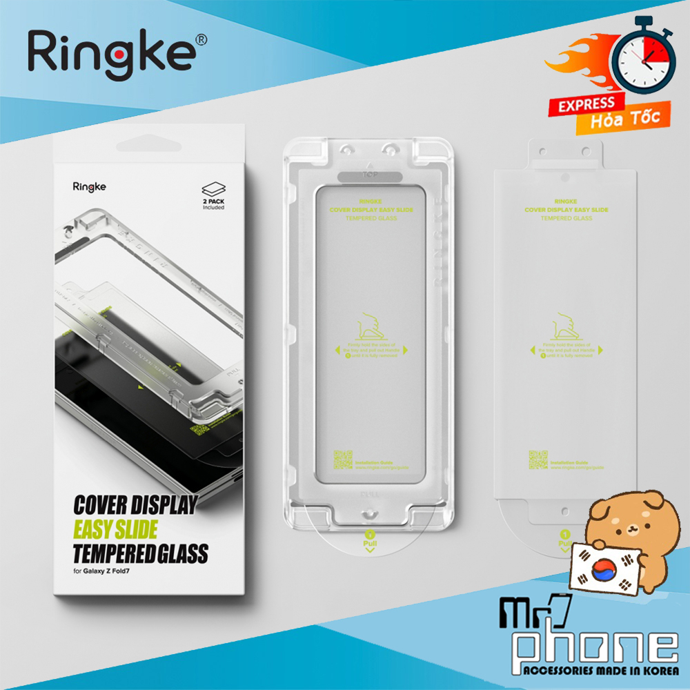 Bộ 2 Cường lực Galaxy Z Fold 7 Ringke COVER DISPLAY EASY SLIDE TEMPERED GLASS